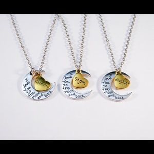 I love you moon and back necklace for Mother.
